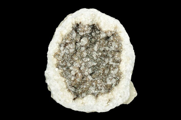 Keokuk Quartz Geode with Calcite Crystals (Half) - Missouri #195948